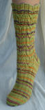 back view of Country Girl Socks in Lion Brand Sock-Ease color Sour Ball